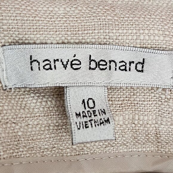 Harve Benard Beige 100% Linen Acetate Lined Wide Leg Trousers - Picture 6 of 7